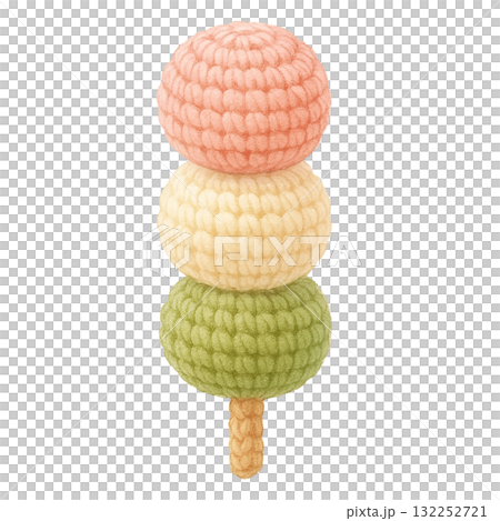 【春】三色団子のあみぐるみのイラスト 132252721