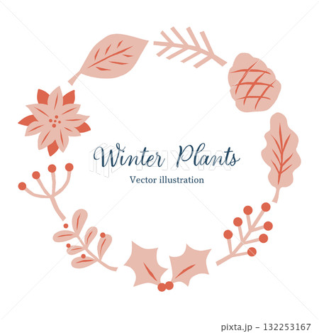 冬の植物のリース 冬の植物のリース 132253167
