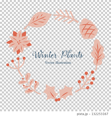 冬の植物のリース 冬の植物のリース 132253167