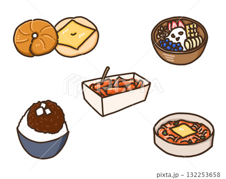 韓国人気グルメ（ピンス、トッポッキ、漢江ラーメン、ベーグル、グリークヨーグルト） 132253658