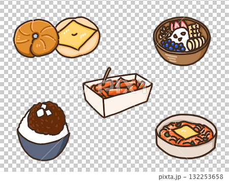 韓国人気グルメ（ピンス、トッポッキ、漢江ラーメン、ベーグル、グリークヨーグルト） 132253658