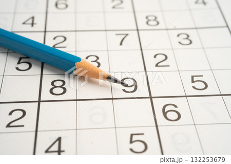 Puzzle game with pencil for practice skill. 132253679