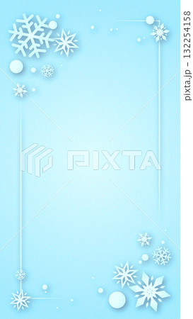 雪の結晶をあしらった上品で美しいフレームデザイン 雪の結晶をあしらった上品で美しいフレームデザイン 132254158