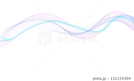カラーウェーブ背景ライン　白バック　プレゼンテーション等の背景 132254304