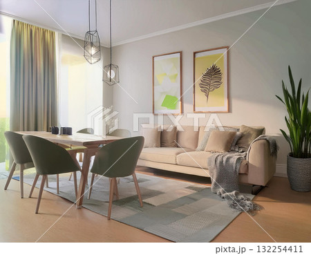 ソファのあるリビング 132254411
