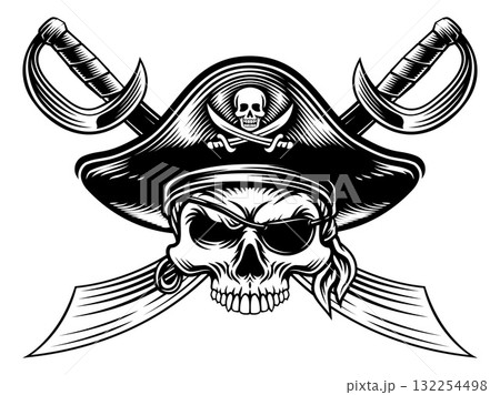 Skull Pirate Crossbones Cross Cutlass Swords Skull Pirate Crossbones Cross Cutlass Swords 132254498