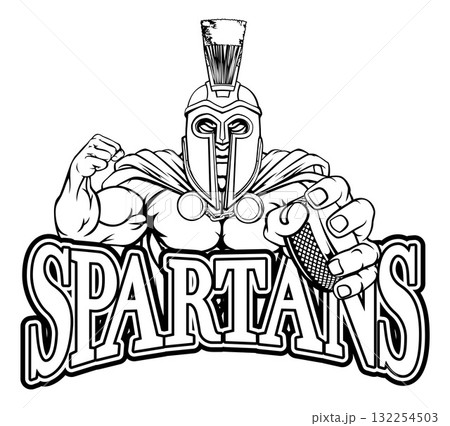 Spartan Man Ice Hockey Sports Team Mascot 132254503