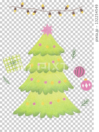 Colored pencil illustrations of Christmas elements. Colored pencil illustrations of Christmas elements. 132254549