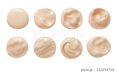 Cosmetic liquid foundation cream isolated on white background 3D render 132254728