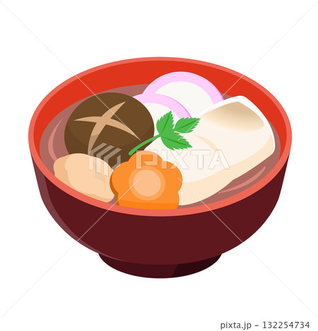 関東風 お雑煮 イラスト 関東風 お雑煮 イラスト 132254734