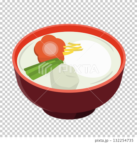 關西風味白味噌雜煮插畫 關西風味白味噌雜煮插畫 132254735