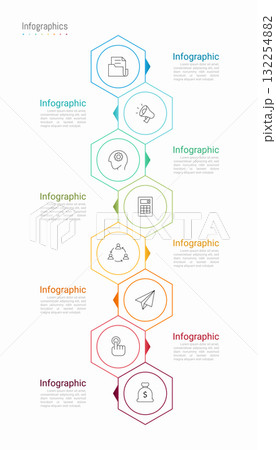Infographic 8 options design elements for your business data. Vector Illustration. 132254882