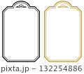 アンティークデザインのフレームセット/縦長/黒/ゴールド/イラスト/素材 132254886
