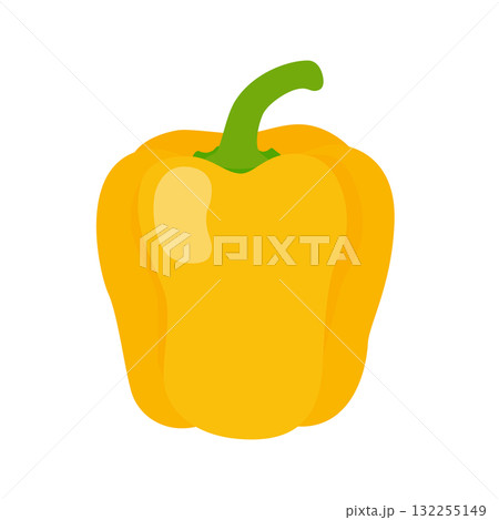 黄色のパプリカのシンプルなイラスト 132255149