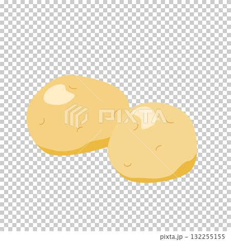 じゃがいものシンプルなイラスト じゃがいものシンプルなイラスト 132255155