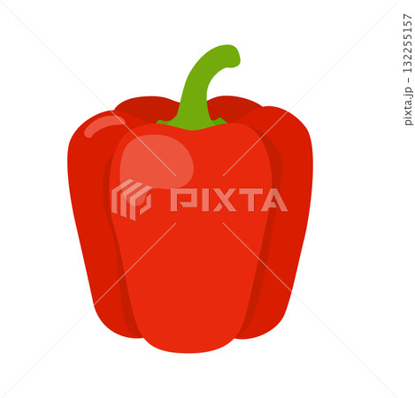赤いパプリカのシンプルなイラスト 132255157