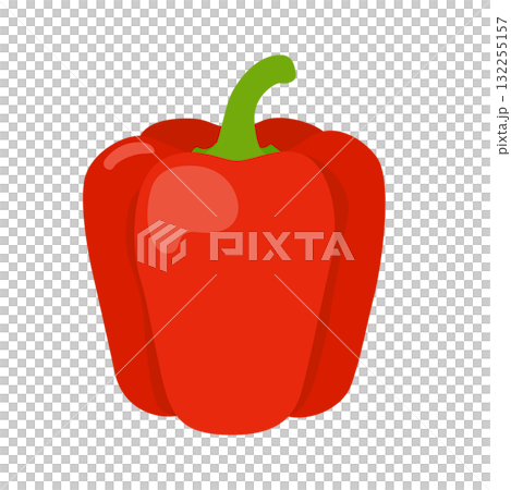 赤いパプリカのシンプルなイラスト 132255157