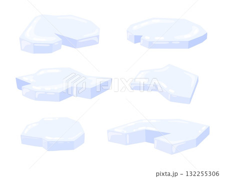 Set of Ice Floes and Iceberg Chunks Illustration Set of Ice Floes and Iceberg Chunks Illustration 132255306