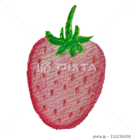 水彩色鉛筆で描いたピンクのいちご 水彩色鉛筆で描いたピンクのいちご 132256208