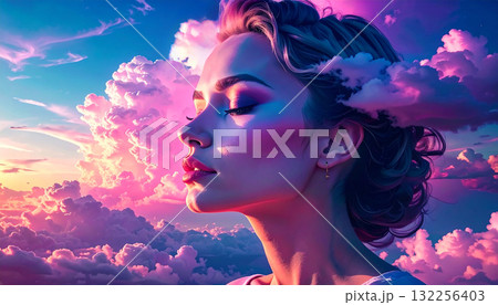 女性の横顔 132256403