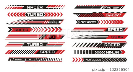 Stickers set for speed race car or motorcycle 132256504
