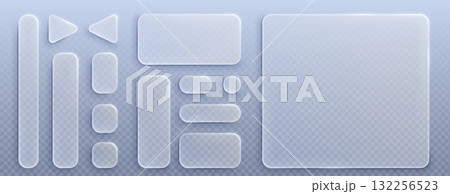 Glass liquid UI elements set Glass liquid UI elements set 132256523