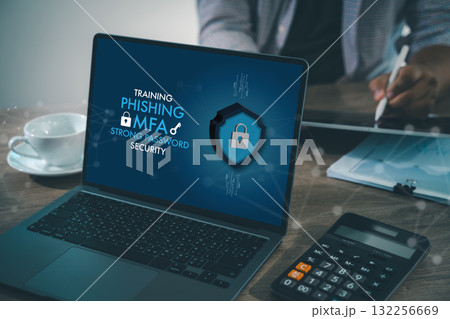protection and safety awareness. Security Awareness Training MFA and strong passwords 132256669