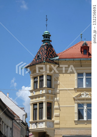 Architecture of Ptuj, town on the Drava River banks, Lower Styria Region, Slovenia 132256691