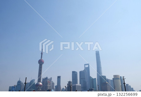 Lujiazui financial district skyscrapers buildings landscape in Shanghai Lujiazui financial district skyscrapers buildings landscape in Shanghai 132256699
