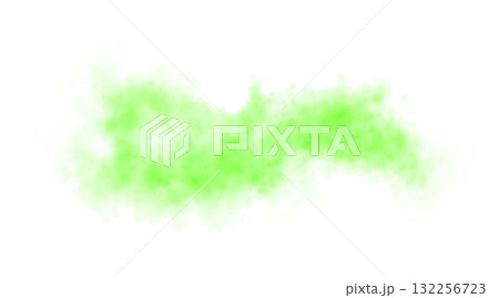 Green smoke swirl with glowing vapor effect on transparent background perfect for fantasy visuals, toxic themes and natural motion graphics 132256723