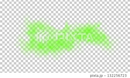 Green smoke swirl with glowing vapor effect on transparent background perfect for fantasy visuals, toxic themes and natural motion graphics 132256723