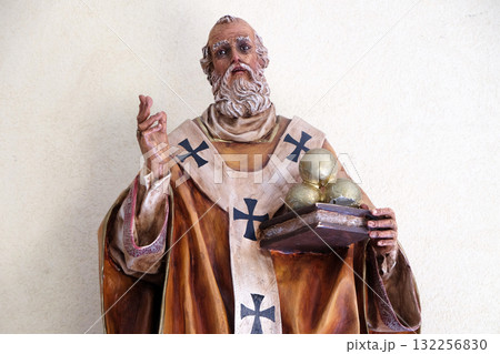 Saint Nicholas statue in St Paul's Cathedral in Tirana, Albania Saint Nicholas statue in St Paul's Cathedral in Tirana, Albania 132256830