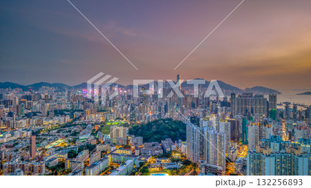 Oct 10 2025 Elegant Residences in Kowloon Tong at Night 132256893