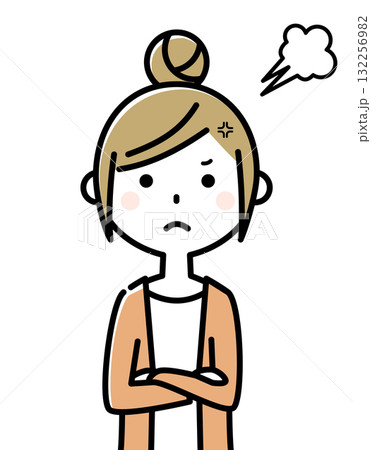 若い女性　ママ　怒る 132256982