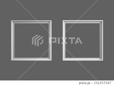 Frame pair isolated on white background. mockup template for blank art picture, poster or photo 132257287