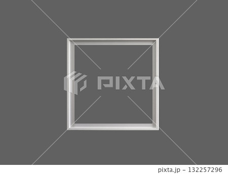 Frame stands isolated on white background. Simple square wooden border in minimalist modern design Frame stands isolated on white background. Simple square wooden border in minimalist modern design 132257296
