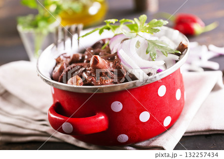 edible mushroom in metal bowl edible mushroom in metal bowl 132257434