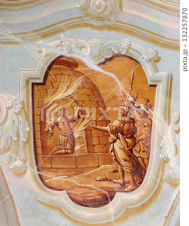 Fresco in the chapel of Saint George in Purga Lepoglavska, Croatia 132257870