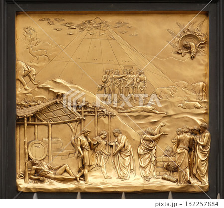 Florence cathedral, Baptistry of Saint John, Gates of Paradise, The Story of Noah, Florence, Italy 132257884