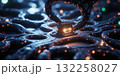 Deep Learning Core, organic 3D structure with pulsating neurons, bioluminescent colors, isometric lab view 132258027