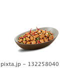 Kung Pao Chicken - A spicy stir-fried dish made with chicken, peanuts, vegetables, and chili peppers, tossed in a savory 132258040