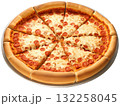 Chicago Deep Dish Pizza A hearty deep-dish pizza with a thick buttery crust, layered with mozzarella cheese, sausage, pepperoni, 132258045