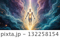 Mind-Body Integration Flux Holistic wellness visualization showing unified health approach, whole-person medicine abstract, integrated care patterns in harmonious body symmetry 132258154