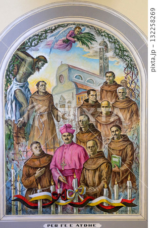 Frescoes that depict the persecution of religion in socialist Albania, Franciscan church in Shkoder, Albania 132258269