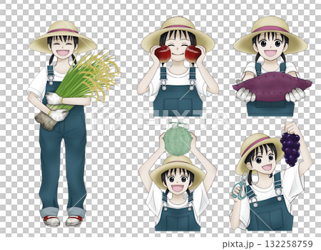一個女孩在做農事的插圖 一個女孩在做農事的插圖 132258759