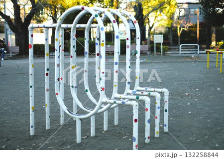 公園に設置された遊具 132258844