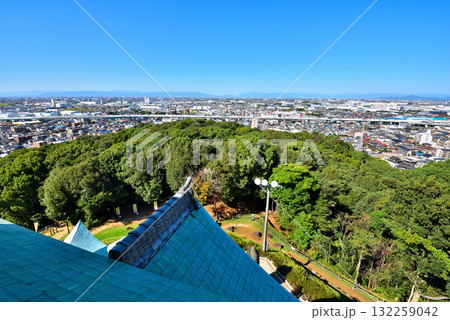 《愛知県》小牧山城からの展望　小牧市、一宮市方面 132259042