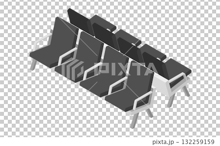アイソメトリックイラスト：シンプルなベンチ 132259159