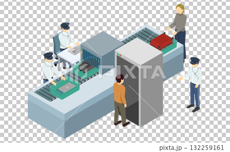 等距圖：機場行李檢查 132259161