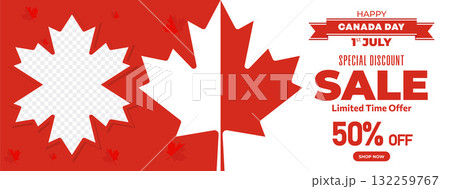 Canada Day Sale Web Banner. Happy Canada Independence Day Mega Big Sale Banner Background Illustration. Canada Day Weekend Promotion Discount Banner. First of July Holiday Special Offer Template Canada Day Sale Web Banner. Happy Canada Independence Day Mega Big Sale Banner Background Illustration. Canada Day Weekend Promotion Discount Banner. First of July Holiday Special Offer Template 132259767